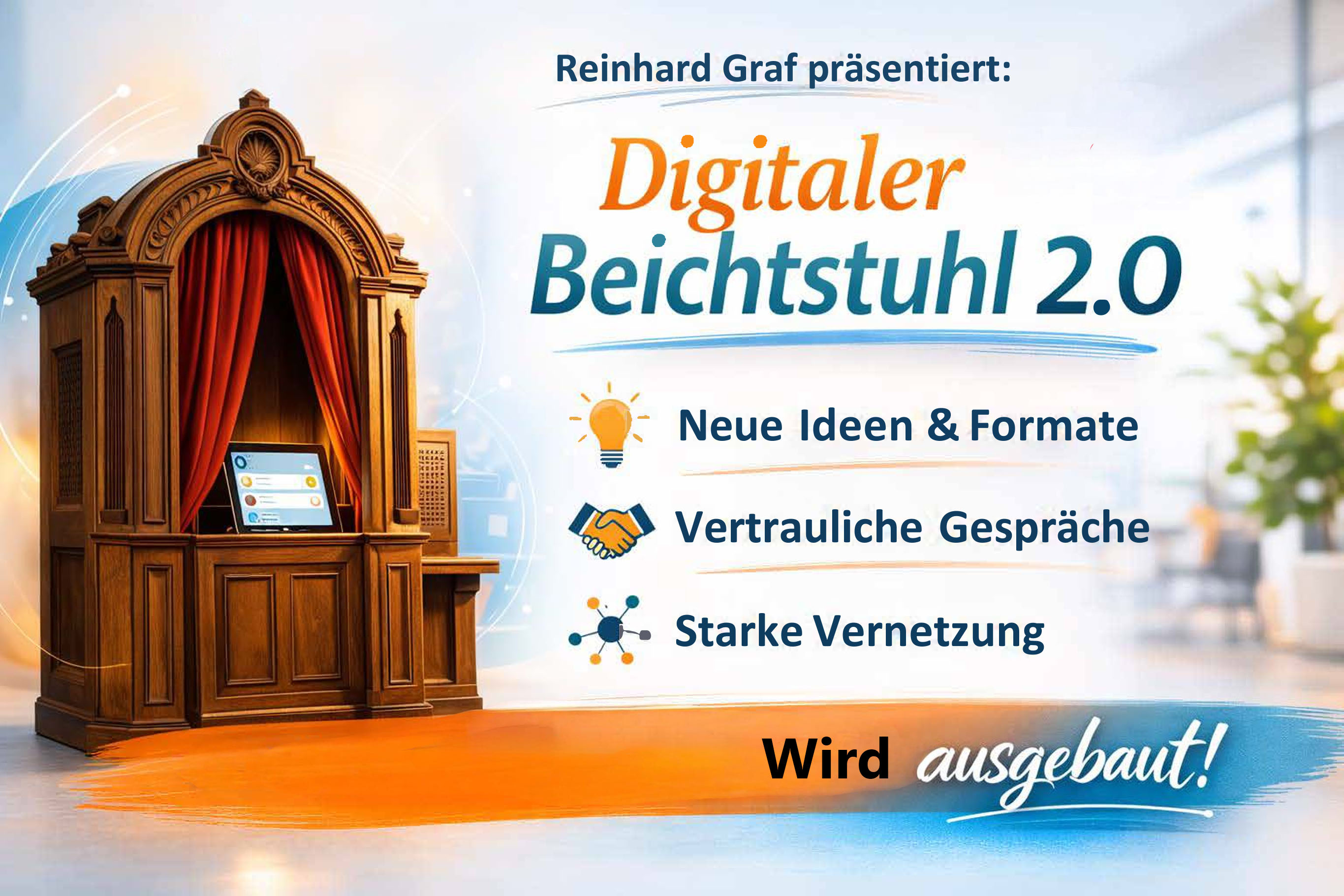 Präsentationsfolie zum Digitalen Beichtstuhl 2.0